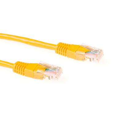 Ewent Yellow 0.5 meter U/UTP CAT5E CCA patch cable with RJ45 connectors