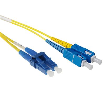 ACT 0.5 meter LSZH Singlemode 9/125 OS2 short boot fiber patch cable duplex with LC and SC connectors