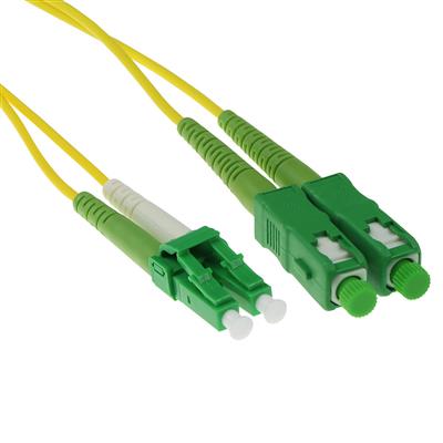 ACT 2 meter LSZH Singlemode 9/125 OS2 fiber patch cable duplex with LC/APC8 and SC/APC8 connectors