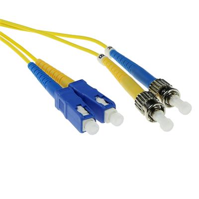 ACT 20 meter LSZH Singlemode 9/125 OS2 fiber patch cable duplex with SC and ST connectors