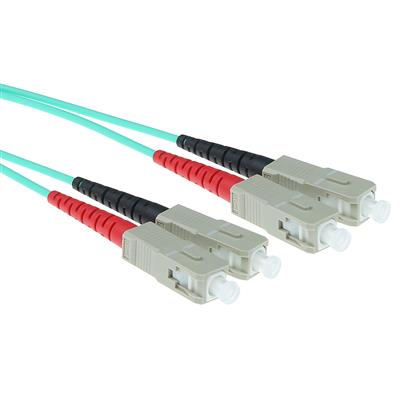 ACT 50 meter LSZH Multimode 50/125 OM3 fiber patch cable duplex with SC connectors