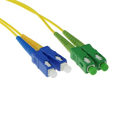 ACT 30 meter LSZH Singlemode 9/125 OS2 fiber patch cable duplex with SC/APC and SC/PC connectors