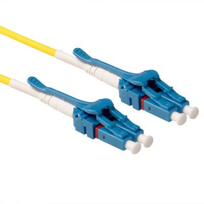 ACT 5 meter Singlemode 9/125 OS2 G657A duplex uniboot fiber cable with LC connectors with extractor