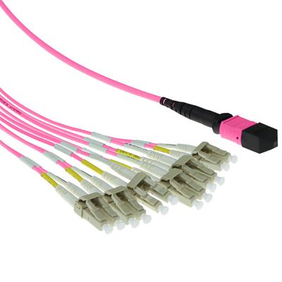 ACT 2 meter Multimode 50/125 OM4 fanout patchcable 1 X MTP female - 6 X LC duplex 12 fibers