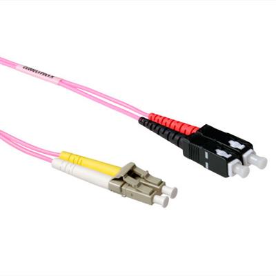 ACT 10 meter LSZH Multimode 50/125 OM4 fiber patch cable duplex withLC and  SC connectors