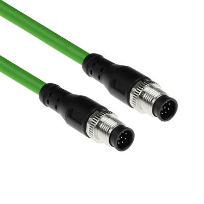 ACT Industrial 8.50 meters Sensor cable M12A 8-pin male to M12A 8-pin male, Ultraflex TPE cable, shielded