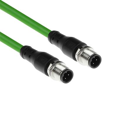 ACT Industrial 7.00 meters Sensor cable M12D 4-pin male to M12D 4-pin male, Superflex Xtreme TPE cable, shielded