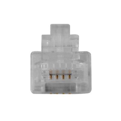 ACT RJ11 (6P/4C) modulaire connector for round cable with solid conductors