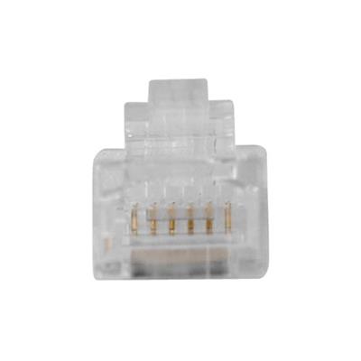ACT RJ12 (6P/6C) modulaire connector for round cable with solid conductors