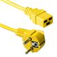 ACT Powercord mains connector CEE 7/7 male (angled) - C19 yellow 3 m