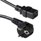 ACT Powercord mains connector CEE 7/7 male (angled) - C19 black 3 m