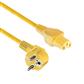 ACT Powercord mains connector CEE 7/7 male (angled) - C15 yellow 1 m