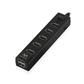 Ewent USB Hub 2.0, 7 port, with on and off switch, black