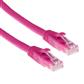 ACT Pink 20 meter U/UTP CAT6A patch cable snagless with RJ45 connectors